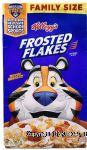 Kellogg Family Size frosted flakes; sweetened corn flake cereal, box Center Front Picture