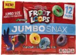 Kellogg Froot Loops jumbo snax froot loops, 12 pk., box Center Front Picture