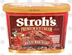 Stroh's Premium chocolate moose tracks ice cream with peanut butter cups and fudge Center Front Picture