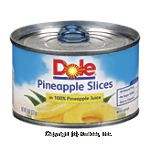 Dole Canned Fruit Pineapple Slices In Its Own Juice Center Front Picture