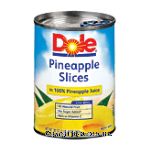 Dole Canned Fruit Pineapple Slices In 100% Pineapple Juice Center Front Picture