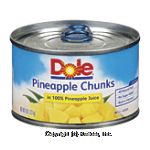 Dole Canned Fruit Pineapple Chunks In Its Own Juice Center Front Picture