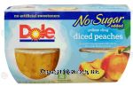 Dole  diced peaches in water sweetened with stevia, yellow cling, no sugar added, 4-oz. cups Center Front Picture