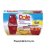 Dole Fruit Bowls Peaches In Strawberry Gel 4.3 Oz Cup Center Front Picture