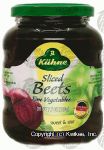 Kiihne  sweet & sour sliced beets fine vegetables, glass jar Center Front Picture