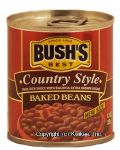 Bush's Best  country style baked beans, thick, rich sauce with bacon & extra brown sugar Center Front Picture