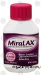 MiraLAX  laxative, relieves occasional constipation, softens stool, polyethylene glycol 350, 14 doses Center Front Picture