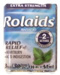 Rolaids  extra strength antacid, 3 rolls - 10 chewable tablets each, mint flavored Center Front Picture