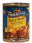 Progresso Rich & Hearty beef pot roast with country vegetables ready to serve soup Center Front Picture