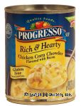 Progresso Rich & Hearty chicken corn chowder flavored with bacon, gluten free Center Front Picture