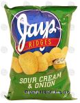 Jay's Ridges sour cream & onion flavored potato chips Center Front Picture