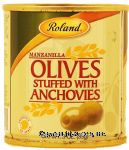 Roland  manzilla olives stuffed with anchovies Center Front Picture