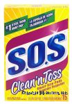 S.O.S. Clean 'n Toss small size steel wool soap pads Center Front Picture