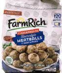 Farm Rich Party Size flame broiled, homestyle meatballs made with beef & pork, frozen bag Center Front Picture