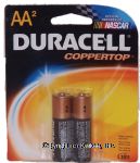 Duracell Coppertop aa alkaline batteries Center Front Picture