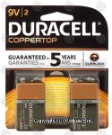 Duracell Coppertop 9 volt alkaline long lasting batteries Center Front Picture