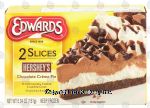 Edwards  hershey's chocolate creme pie in a chocolaty cookie crumble crust, 2 slices Center Front Picture