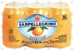 Sanpellegrino  aranciata; sparkling orange beverage with 16% orange juice from concentrate, 6- 11.15 fl oz cans Center Front Picture