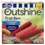 Nestle Outshine fruit bars; black cherry, strawberry kiwi, mixed berry, no sugar added, made with real fruit, 12 ct Center Front Picture