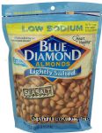 Blue Diamond Low Sodium lightly salted almonds made with sea salt Center Front Picture