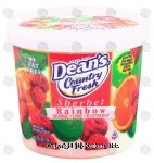 Dean's Country Fresh rainbow sherbet; orange, lime and raspberry Center Front Picture