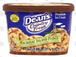 Dean's Country Fresh Mackinac Island fudge, vanilla ice cream with fudge pieces and fudge swirl Center Front Picture