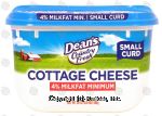 Dean's Country Fresh cottage cheese, small curd, 4% milkfat Center Front Picture