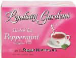 Lindsay Gardens  peppermint herbal tea, caffeine free, 16-tea bags Center Front Picture