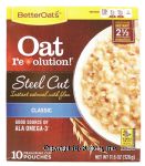 Better Oats Oat Revolution! steel cut classic instant oatmeal with flax, 10-measuring cup pouches Center Front Picture