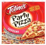 Totino's Party Pizza supreme pizza; sausage & pepperoni pizza with green peppers & onions, crisp crust Center Front Picture