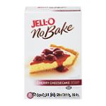 Jell-o No Bake cherry cheesecake dessert kit, includes cherry topping, filling and crust mixes Center Front Picture