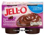 Jell-o  dark chocolate reduced calorie pudding snacks, sugar free, 4 cups, refrigerated item Center Front Picture