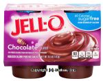 Jell-o  chocolate reduced calorie pudding snacks, sugar free, 4 cups, refrigerated item Center Front Picture