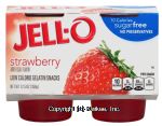 Jell-o  strawberry low calorie gelatin snacks, refrigerated item Center Front Picture