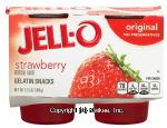 Jell-o  strawberry flavor gelatin snacks, 4-cups, refrigerated item Center Front Picture