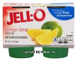 Jell-o  lemon-lime low calorie gelatin snacks, sugar free, 4-cups, refrigerated item Center Front Picture