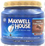 Maxwell House  100% colombian medium roast ground coffee, plastic tub Center Front Picture