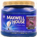 Maxwell House  french roast dark roast ground coffee, plastic tub Center Front Picture