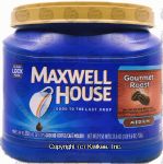 Maxwell House  gourmet roast medium roast ground coffee, plastic tub Center Front Picture