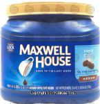 Maxwell House  half caffeinated medium roast ground coffee, plastic tub Center Front Picture