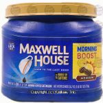 Maxwell House  morning boost medium roast ground coffee, plastic tub Center Front Picture