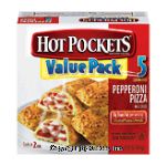 Hot Pockets  5 pepperoni pizza stuffed sandwiches Center Front Picture