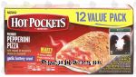 Hot Pockets  pepperoni pizza frozen pastry sandwich, 12-count, value pack Center Front Picture