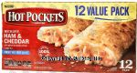 Hot Pockets  12 ham and cheddar frozen pastry sandwiches, value pack Center Front Picture