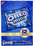 Nabisco Mini Oreo bite size creme filled chocolate sandwich cookies, 12 1-oz packs Center Front Picture