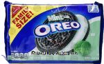 Nabisco Oreo mint creme filled oreo cookies, family size, wrapper Center Front Picture