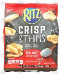 Nabisco Ritz Crisp & Thins; sea salt flavored potato and wheat chips Center Front Picture