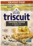 Triscuit Family Size cracked pepper & olive oil triscuit wheat crackers, box Center Front Picture