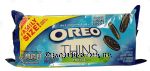 Nabisco Oreo THINS mint flavor chocolate creme sandwich cookies; Family Size! Center Front Picture