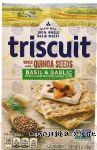 Triscuit  basil & garlic, woven with quinoa seeds wheat crackers, box Center Front Picture